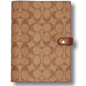Coach Signature Canvas Leather Notebook Refillable